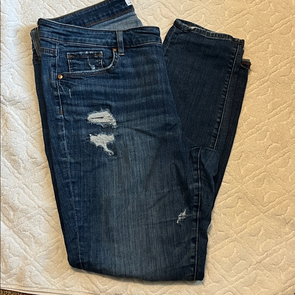 LOFT Dark Blue Straight Leg Jeans